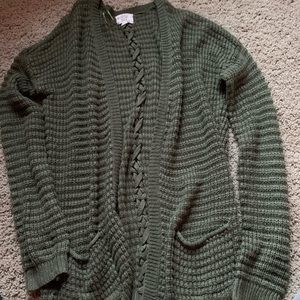 Green cardigan